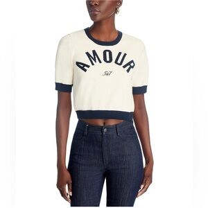 Cinq à Sept Baye Amour Graphic Sweater in Ivory/Navy